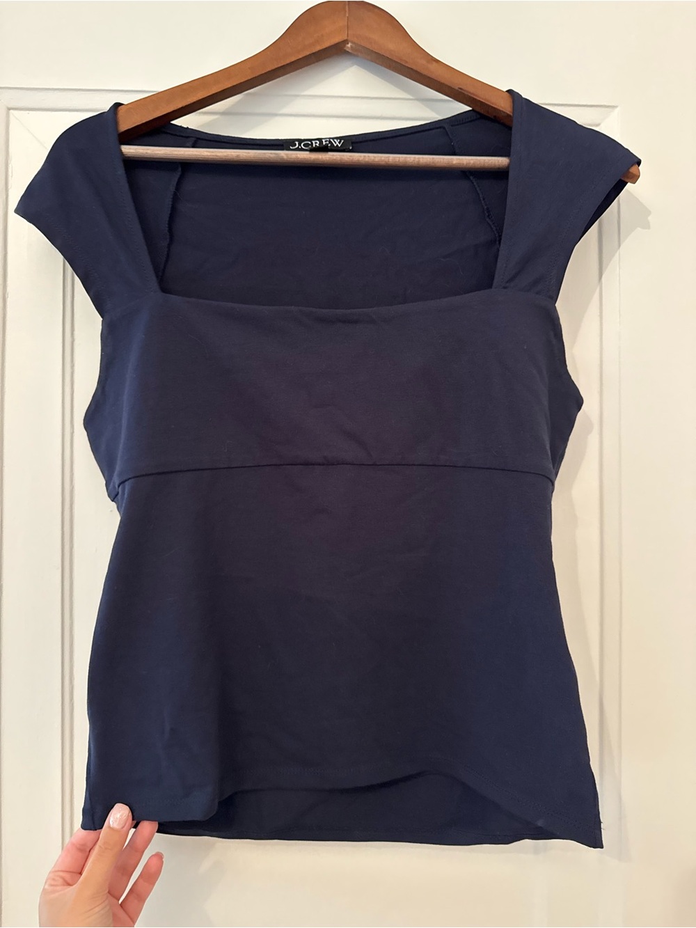 J. Crew Navy Square-Neck Cap Sleeve Camisole Top